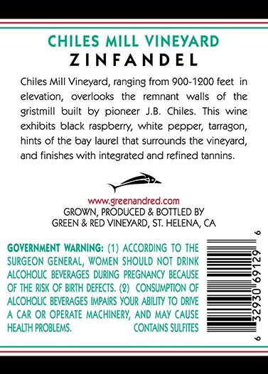 2019 Chiles Mill Vineyard Zinfandel