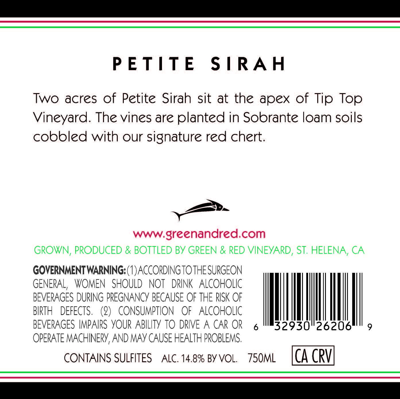2022 Green & Red Petite Sirah