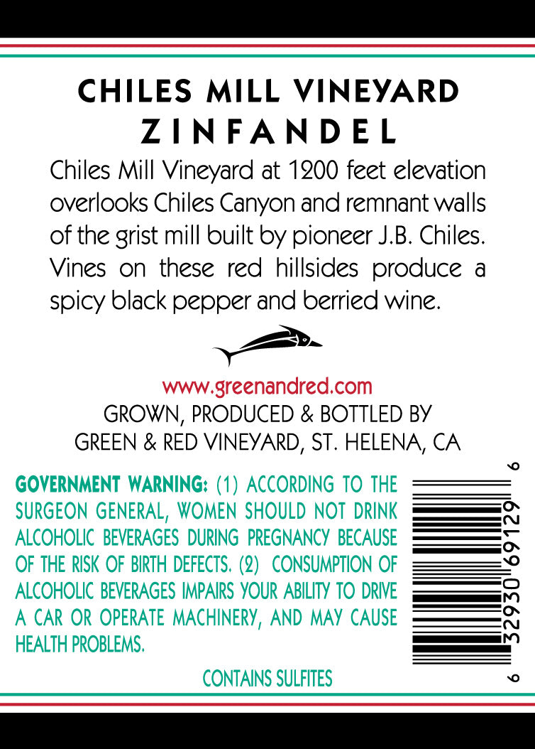 2018 Chiles Mill Vineyard Zinfandel