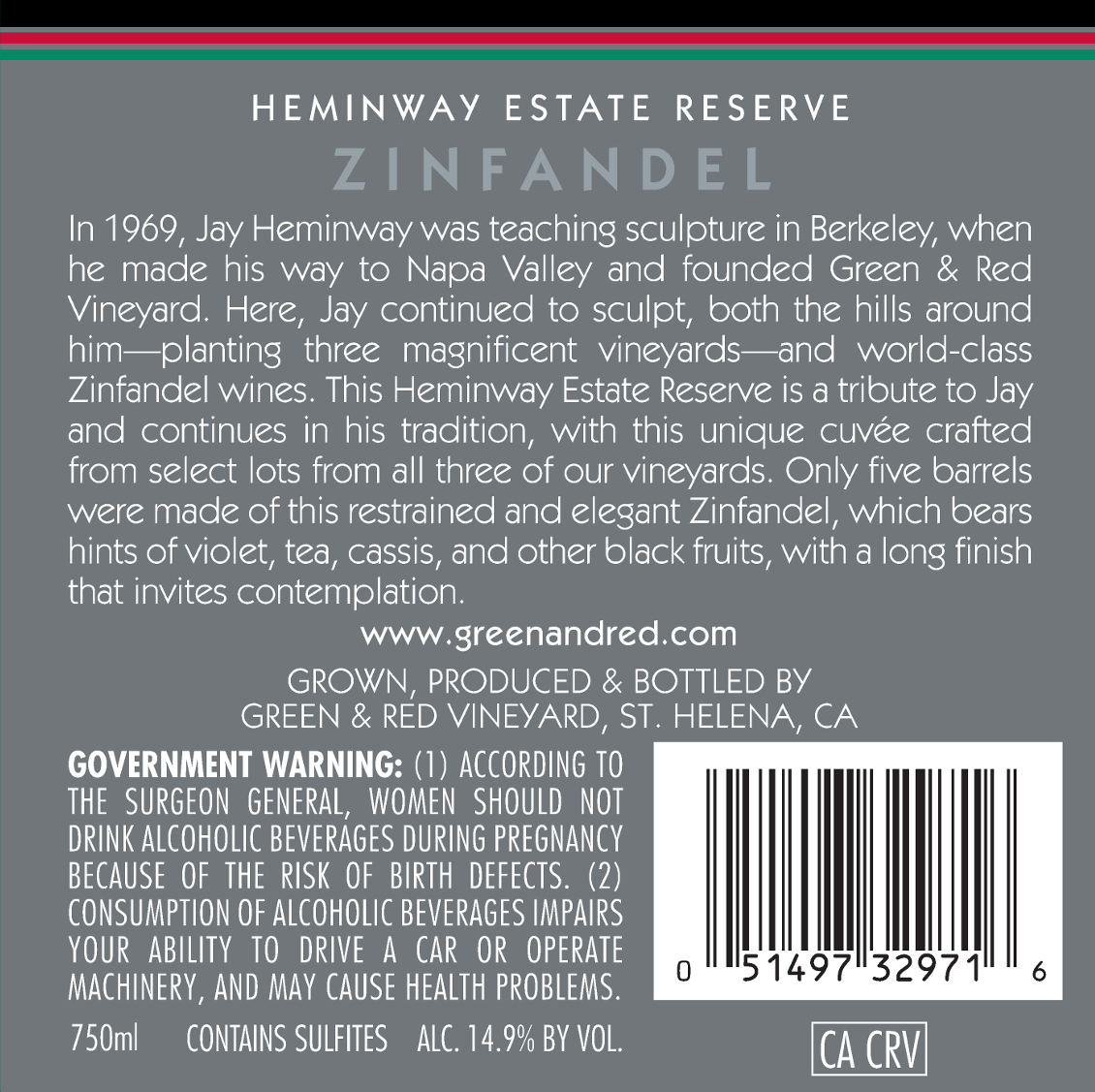 2022 Heminway Estate Reserve Zinfandel